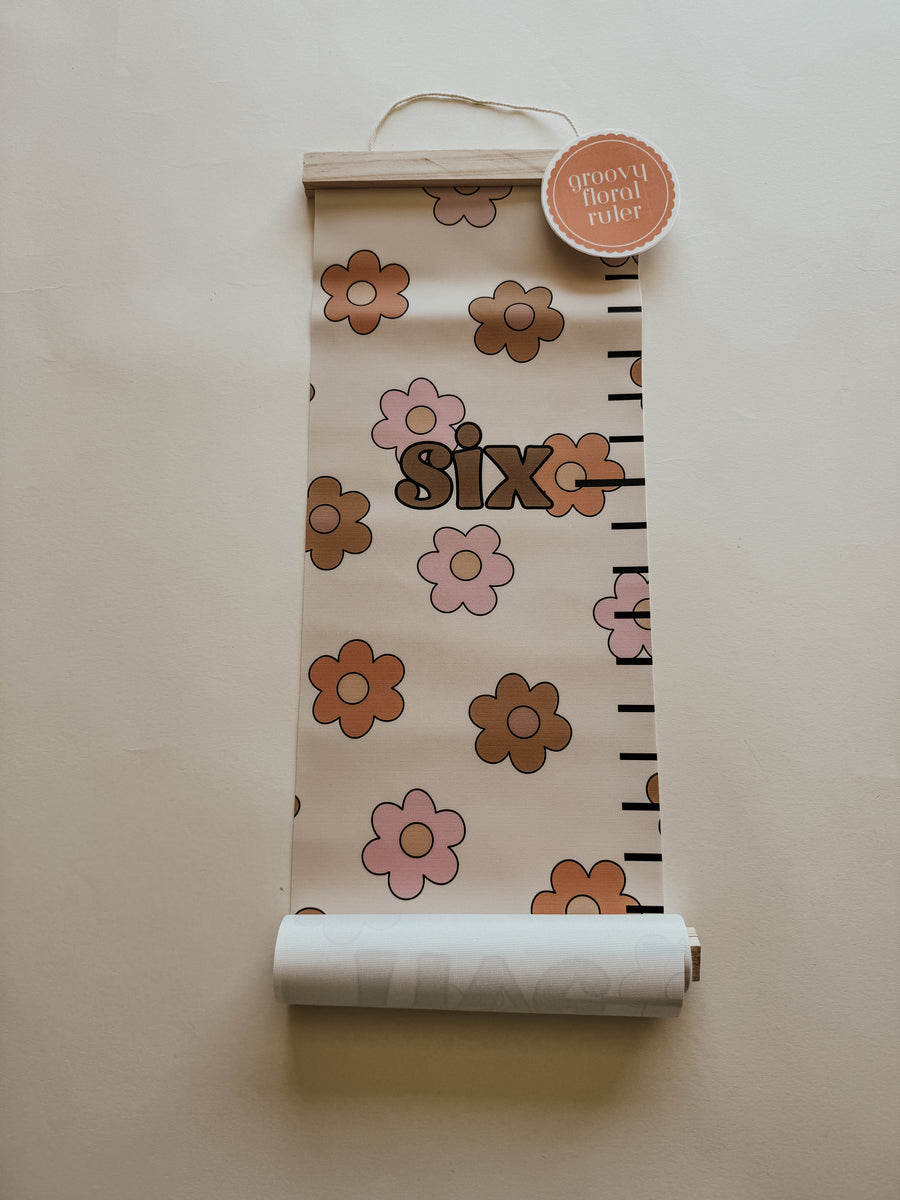 Groovy Floral Ruler Canvas Growth Chart – Hello Little Company
